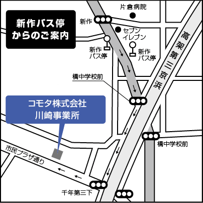 コモタ株式会社 川崎事業所ご案内図